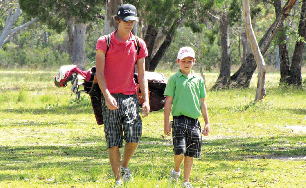 Tim Butterworth and little brother Christian – two of the most promising young golfers on the Coast. Tim Butterworth and little brother Christian – two of the most promising young golfers on the Coast.